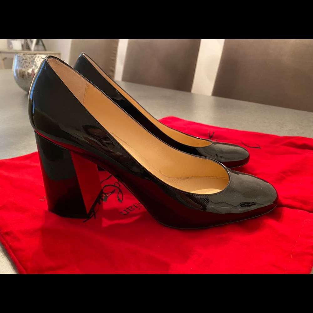 Christian Louboutin Baobob Black Patent Pumps